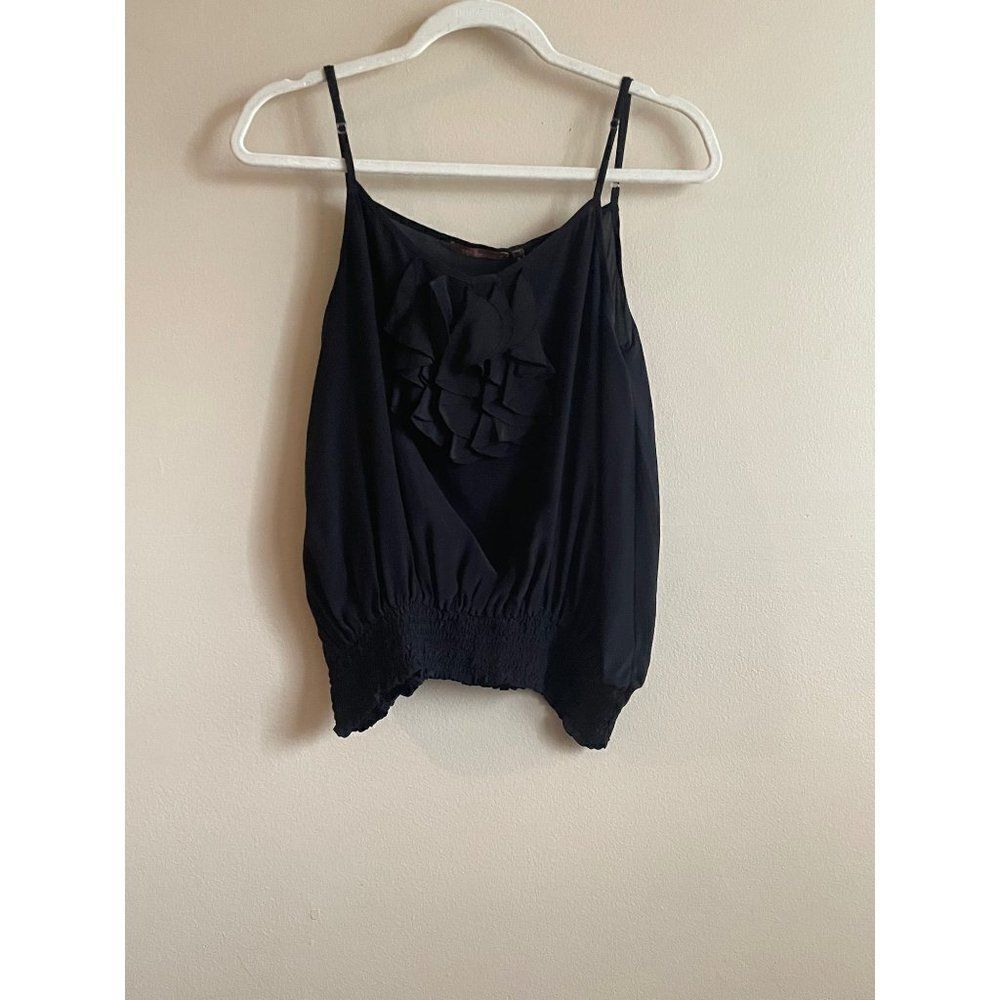 525 America silk cami ruffle top Sz s